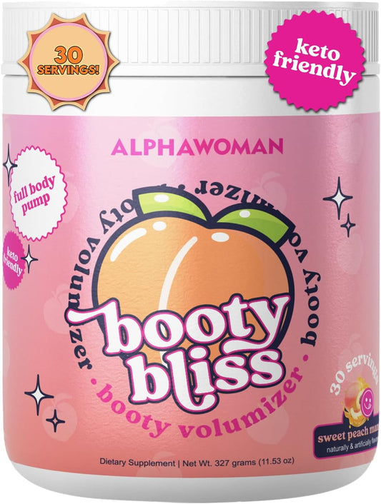 Booty Bliss Creatine for Women Pre Workout - Booty Builder with Keto Friendly Collagen - Pump It Up for The Perfect Peach - 30 Servings Sweet Peach Mango Flavor