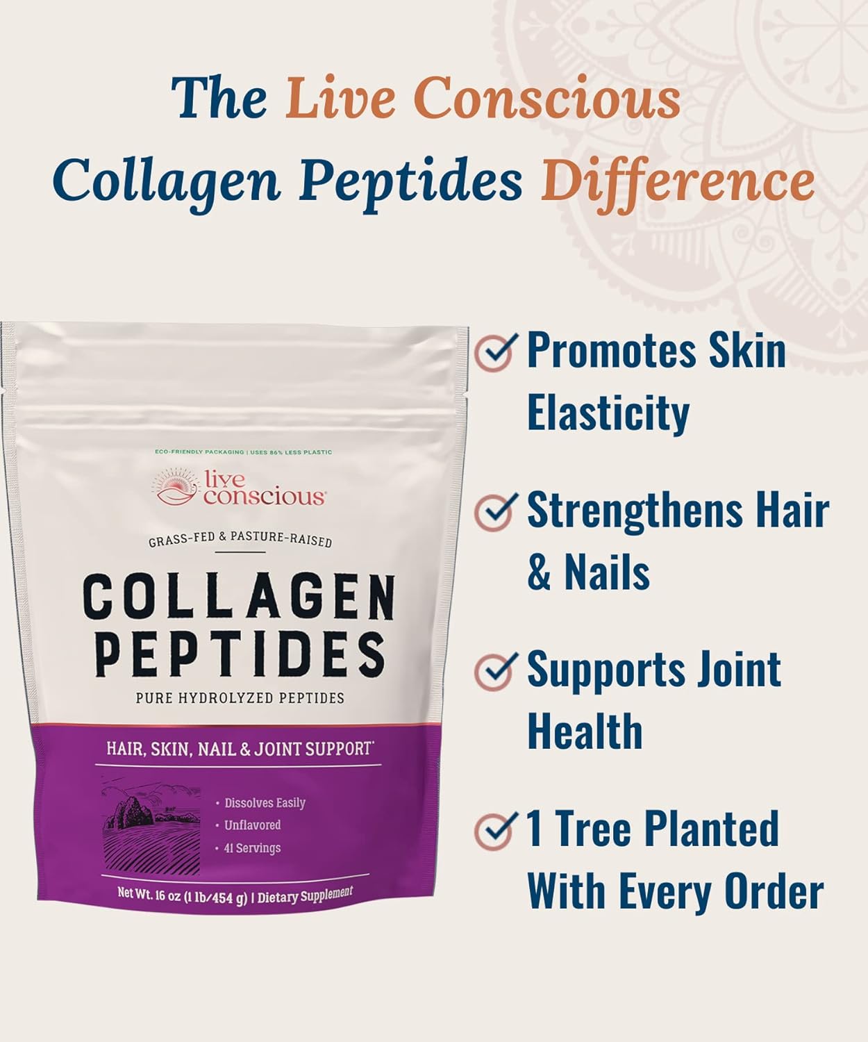 Bovine Hydrolyzed Collagen Peptides with Colostrum for Hair, Skin, Nails, Joints, Gut, and Immune Support