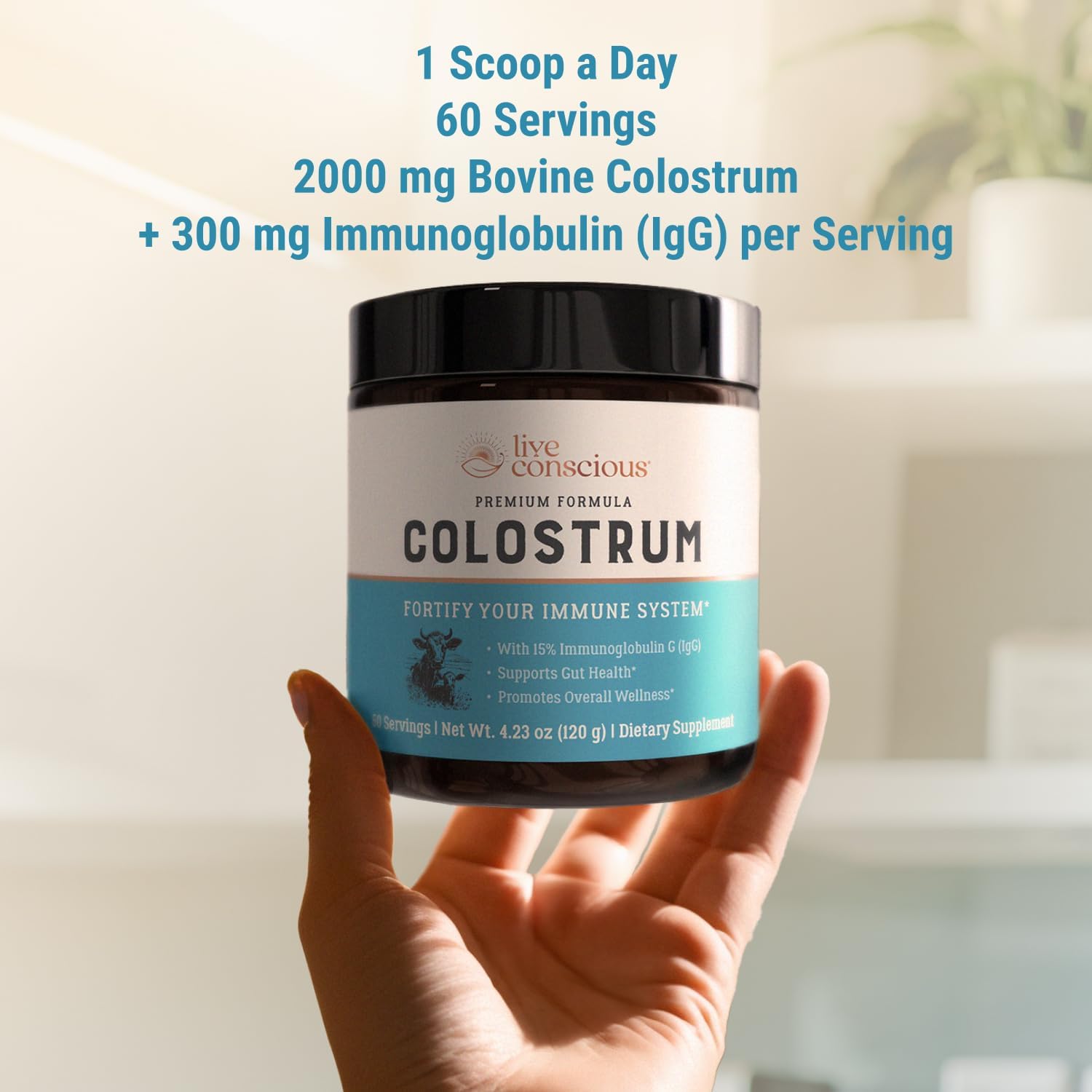 Bovine Hydrolyzed Collagen Peptides with Colostrum for Hair, Skin, Nails, Joints, Gut, and Immune Support