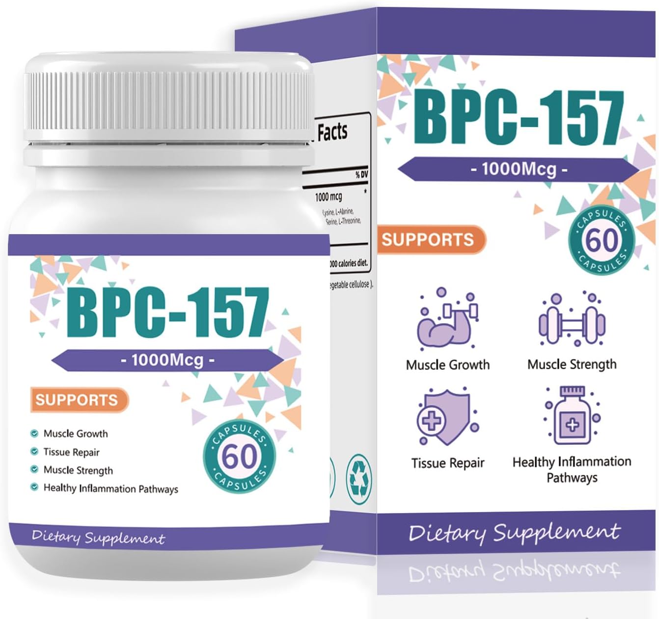BPC157 Supplement | Protective Compound 157 | 60 Capsules | 1000mcg | Single Pack