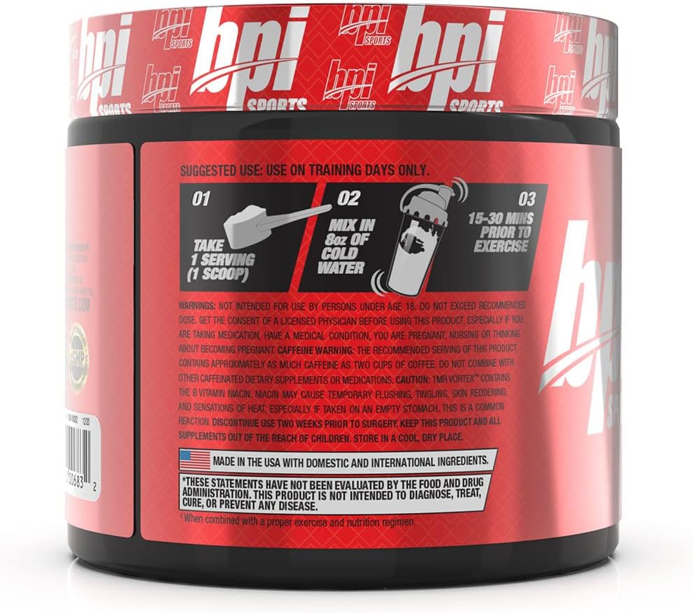 BPI Sports 1.M.R Vortex Pre Workout Powder - Non Habit Forming Energy & Nitric Oxide Booster - Power Juice - 5.3 Oz