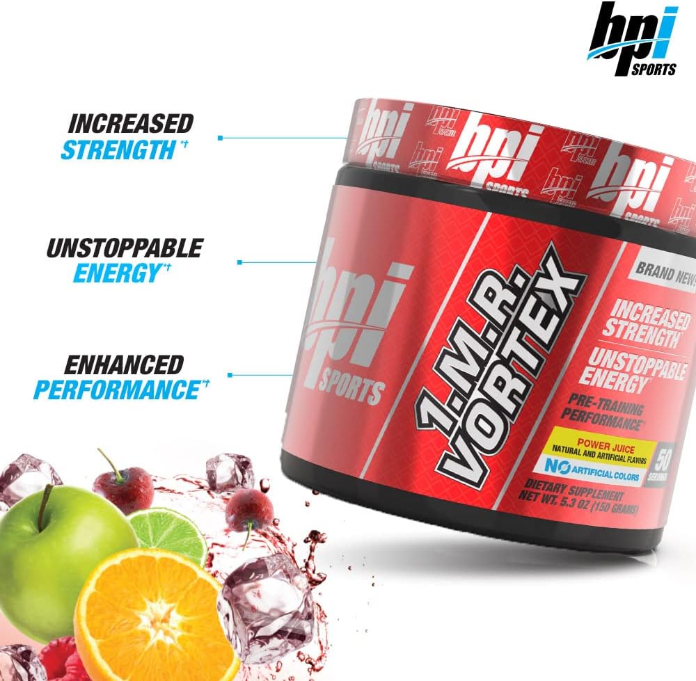 BPI Sports 1.M.R Vortex Pre Workout Powder - Non Habit Forming Energy & Nitric Oxide Booster - Power Juice - 5.3 Oz