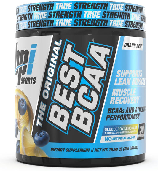 BPI Sports Best BCAA Powder, Blueberry Lemonade Flavor, 30 Servings, Amino Acids for Muscle Recovery, Protein Synthesis, and Performance