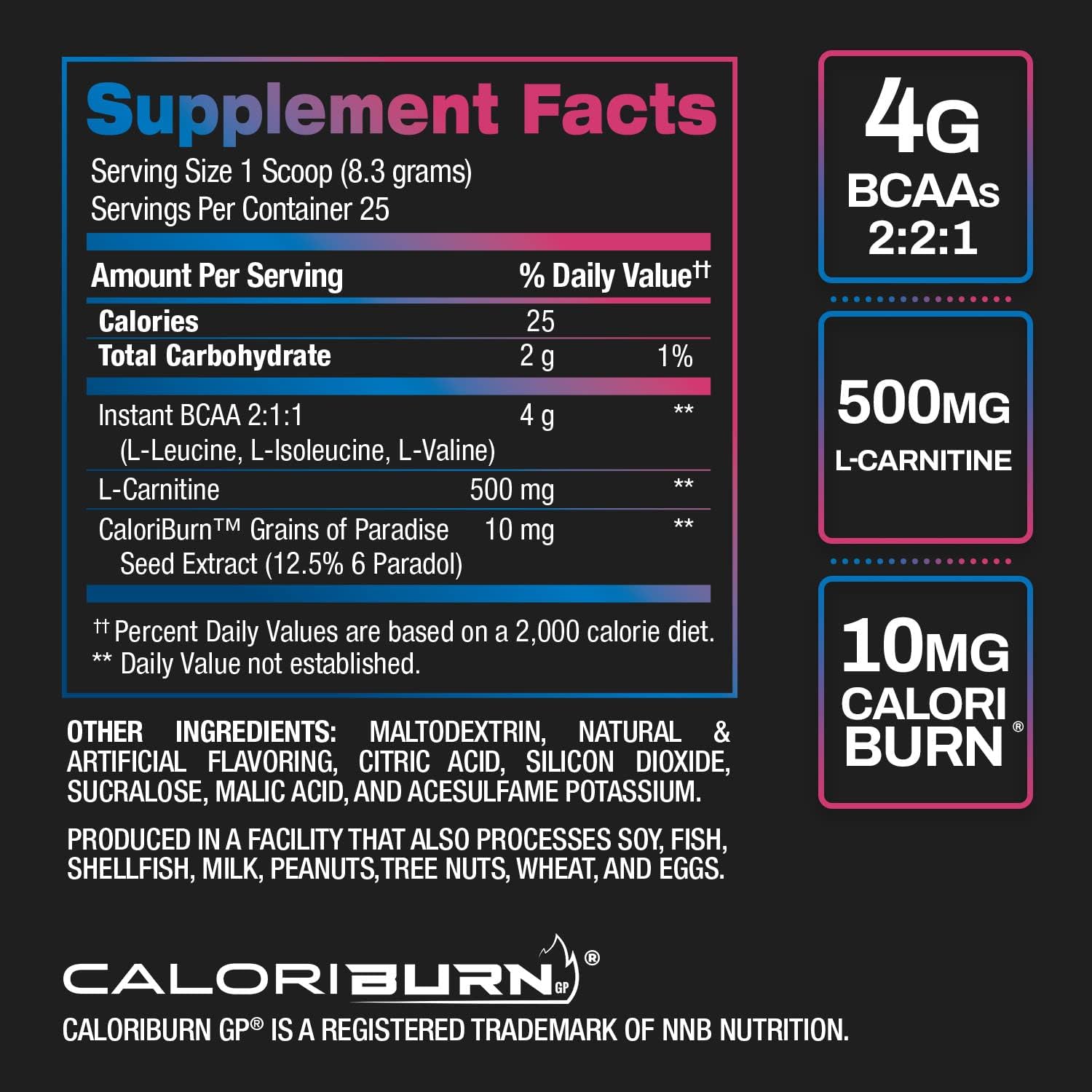 BPI Sports Best BCAA Shredded Blue Raspberry Thermogenic Recovery Formula - Caffeine-Free BCAA Powder for Lean Muscle Building - Accelerated Recovery and Hydration - 25 Servings, 9.7 oz