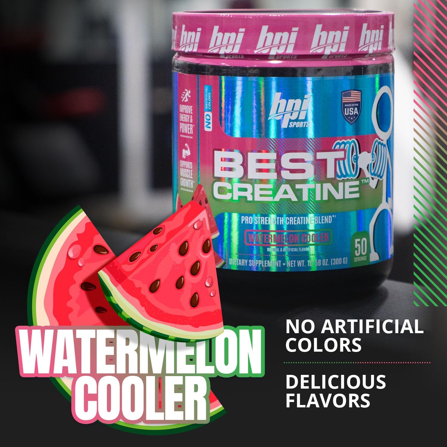 BPI Sports Best Creatine Blend - 6 Advanced Forms for Muscle Building & Recovery - Watermelon Cooler, 50 Servings