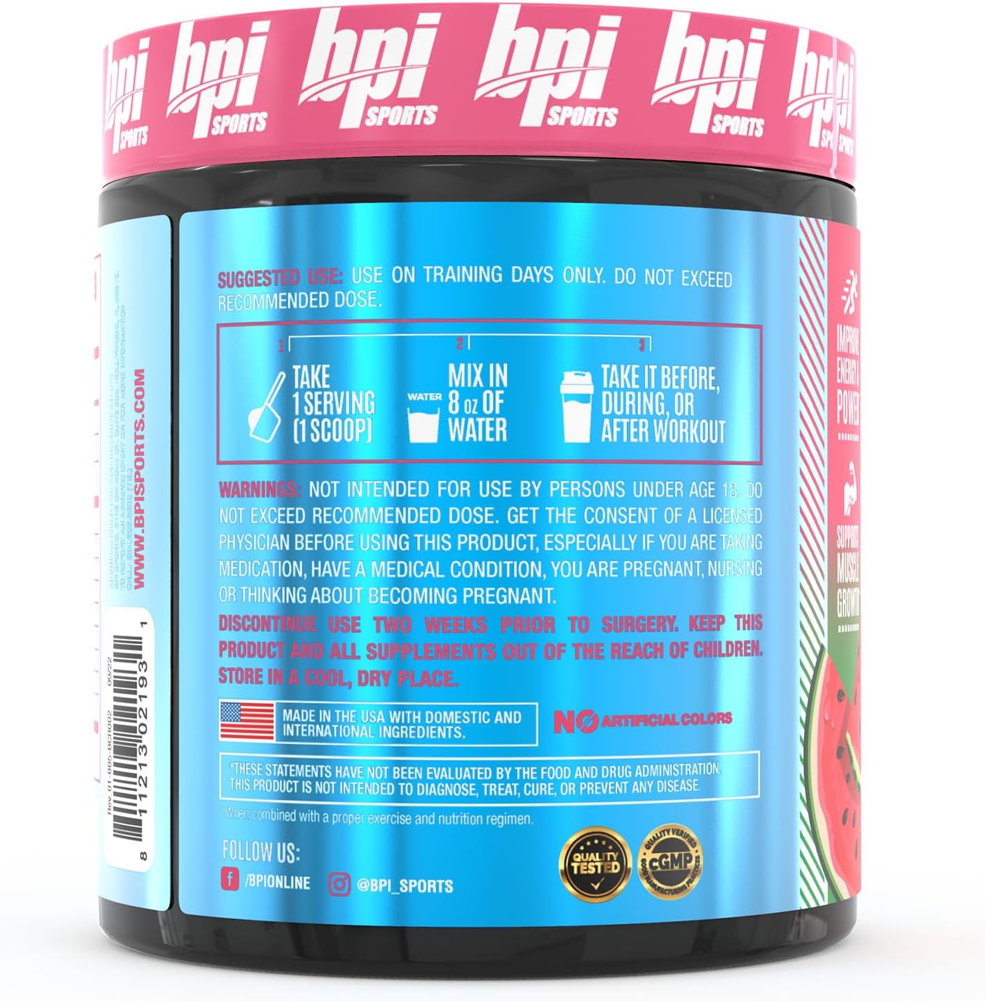 BPI Sports Best Creatine Blend - 6 Advanced Forms for Muscle Building & Recovery - Watermelon Cooler, 50 Servings