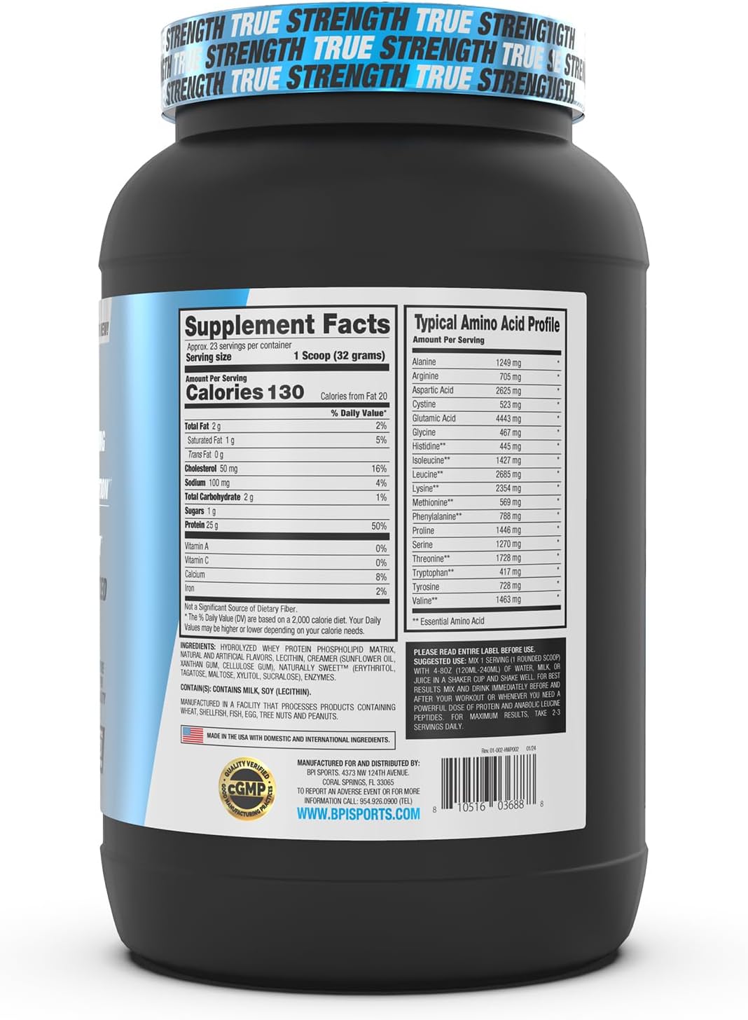 BPI Sports Hydro HD Vanilla Ice Cream Whey Protein Powder - 25g Protein, Fast Absorbing, Muscle Growth & Recovery - Low Carb, Low Sugar - 23 Servings