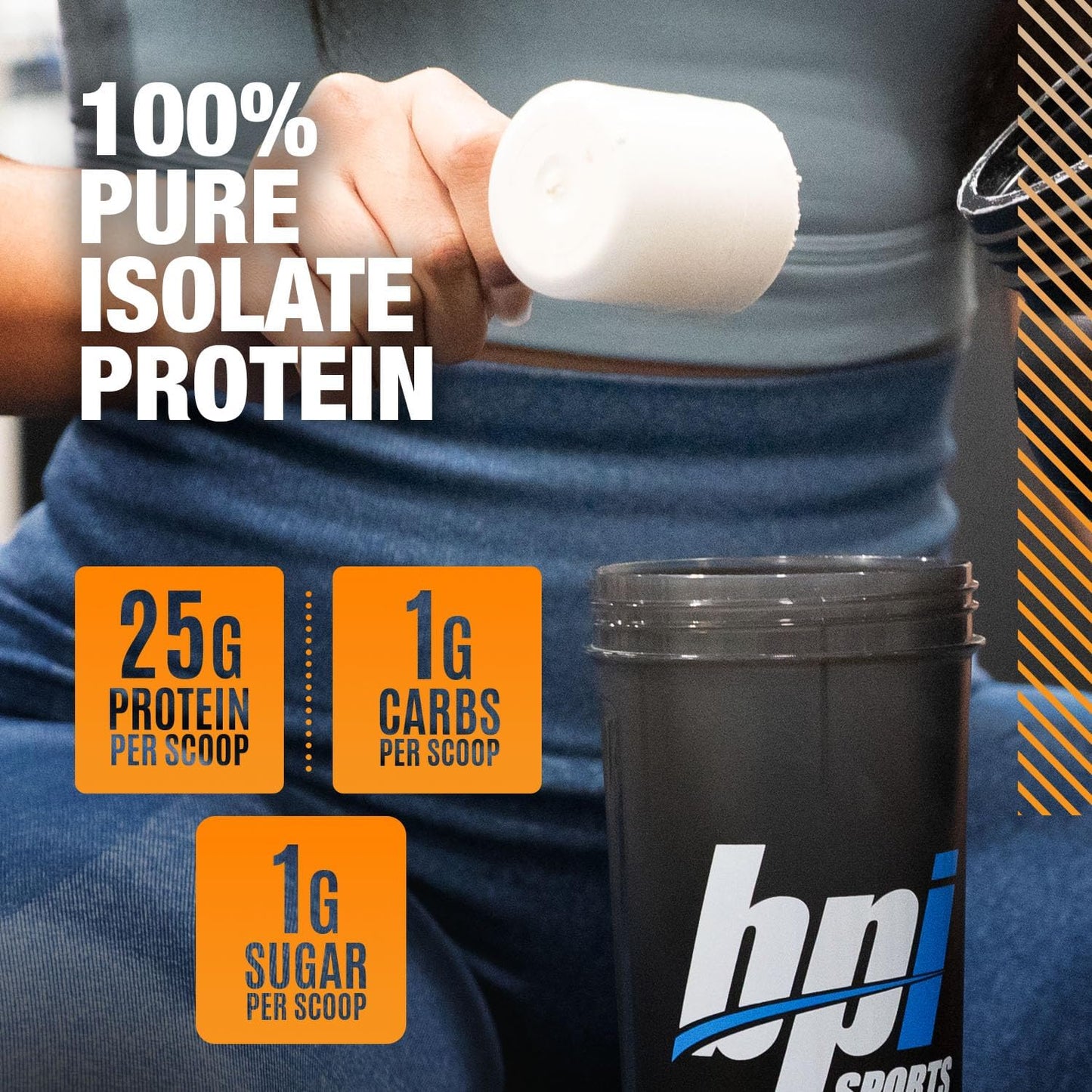BPI Sports Iso HD Vanilla Cookie Whey Protein Isolate for Muscle Growth, Recovery, Weight Loss - 25.6 oz - Zero Sugar, Low Carb, Low Calorie - Men & Women