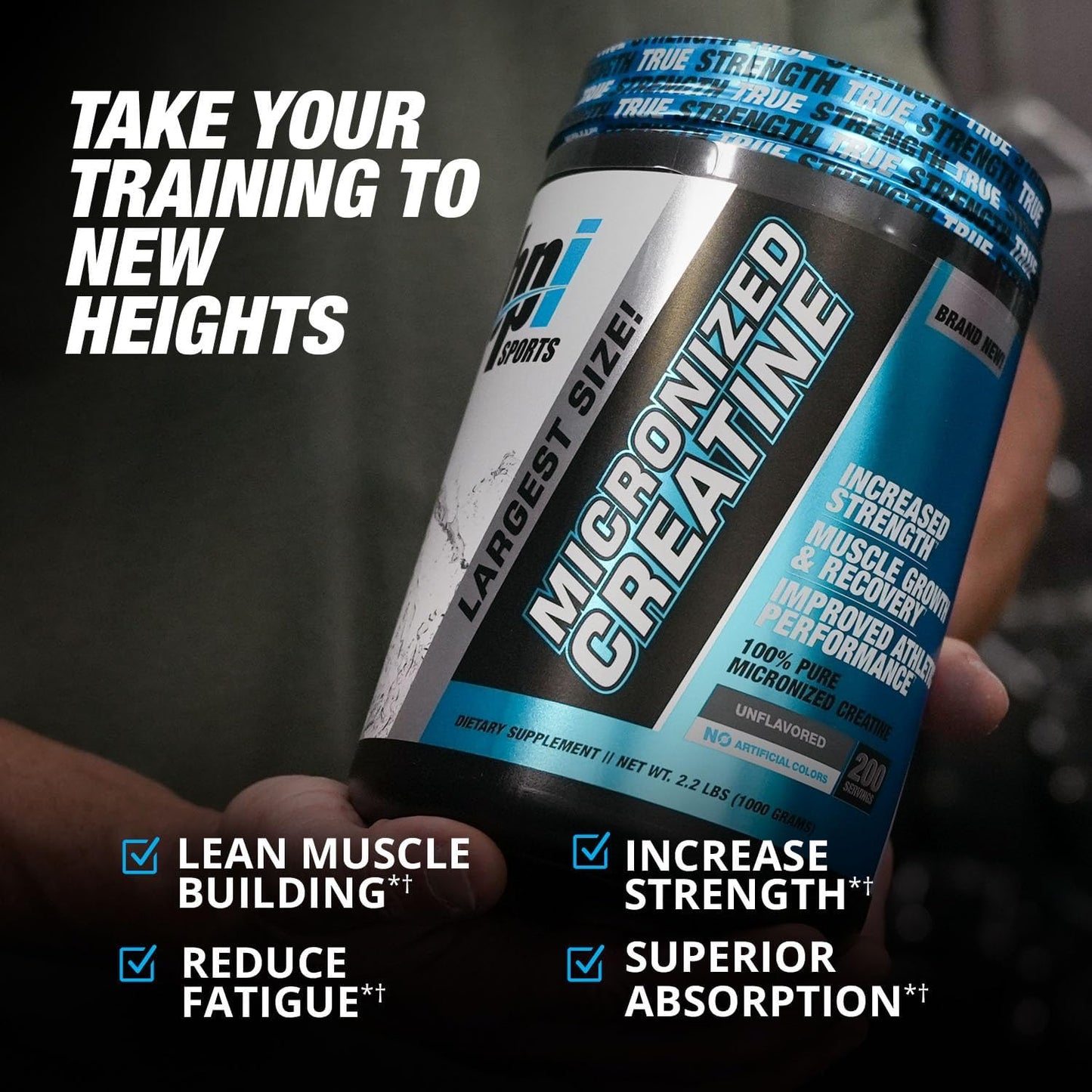 BPI Sports Micronized Creatine Powder - Pure Muscle Building Supplement for Strength and Endurance - Unflavored - 200 Servings