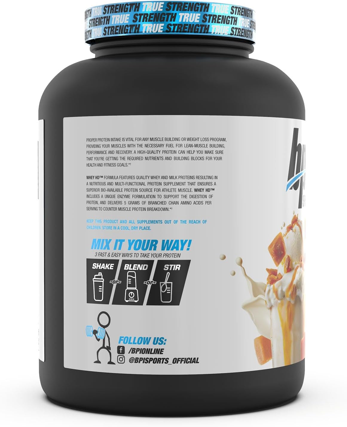 BPI Sports Whey HD Ultra Premium Protein Powder, 4.1 lb, Vanilla Caramel Flavor - Boost Muscle Growth and Recovery