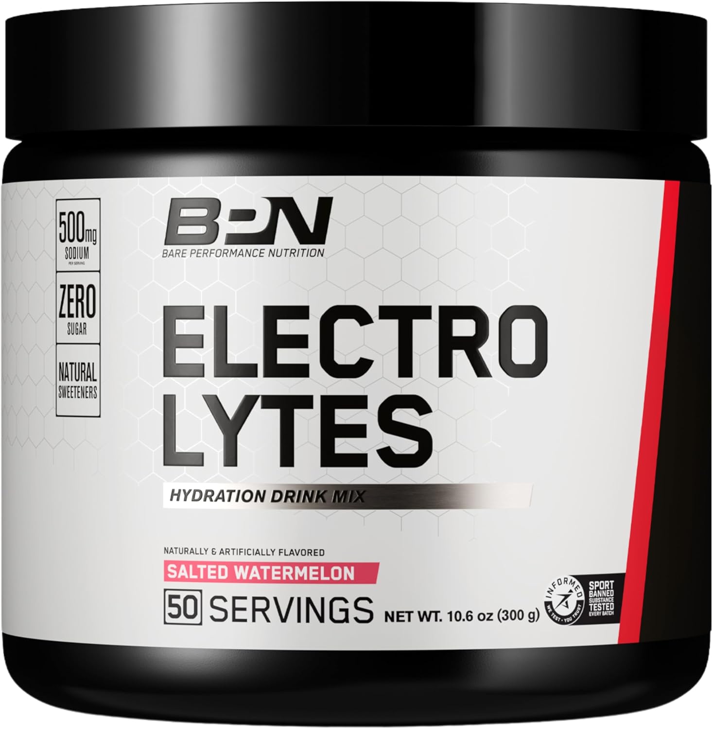 BPN Electrolytes Hydration Drink Mix - Salted Watermelon Flavor, Sugar-Free, Keto-Friendly