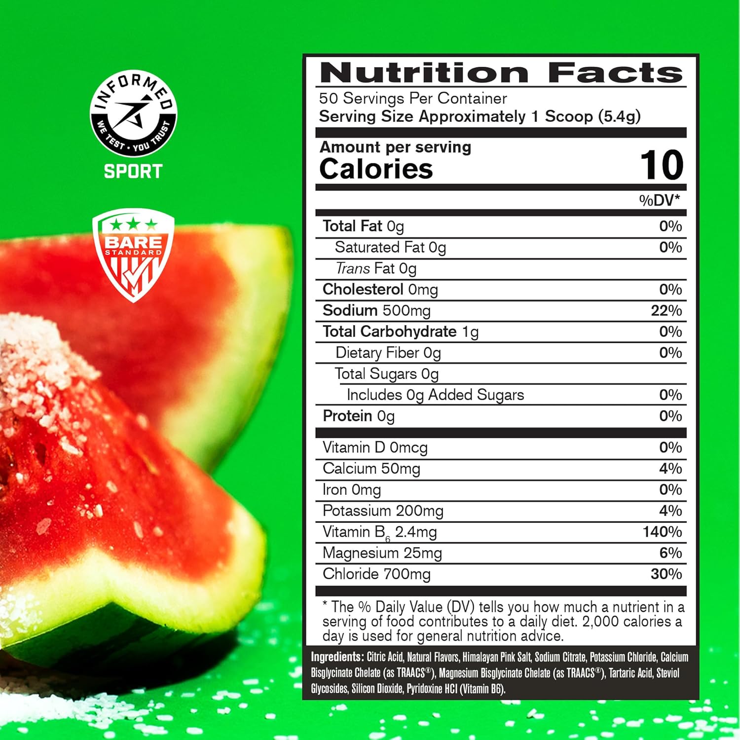 BPN Electrolytes Hydration Drink Mix - Salted Watermelon Flavor, Sugar-Free, Keto-Friendly