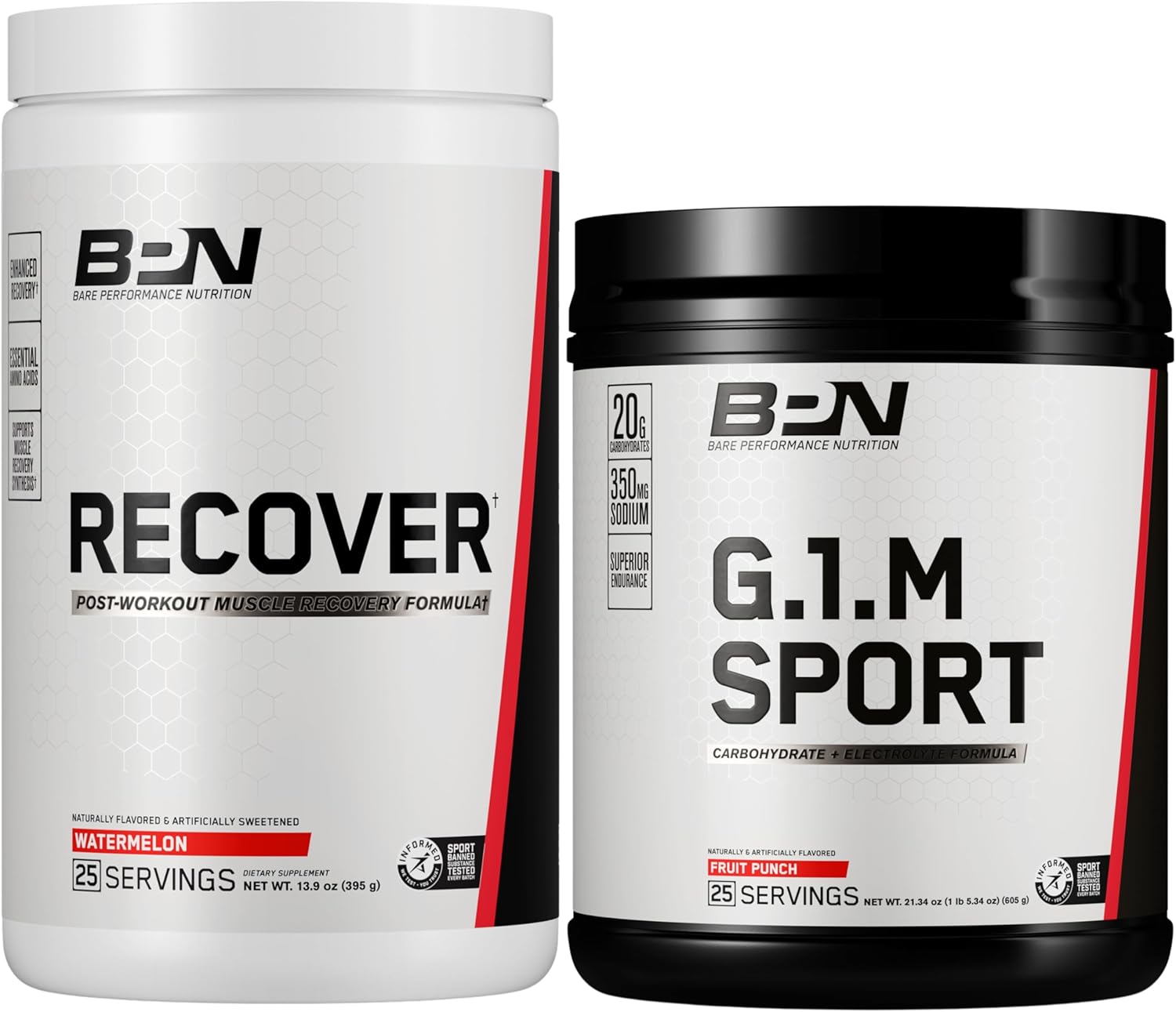 BPN Recover & G1M Fruit Punch Bundle by Bare Performance Nutrition for Enhanced Recovery and Hydration