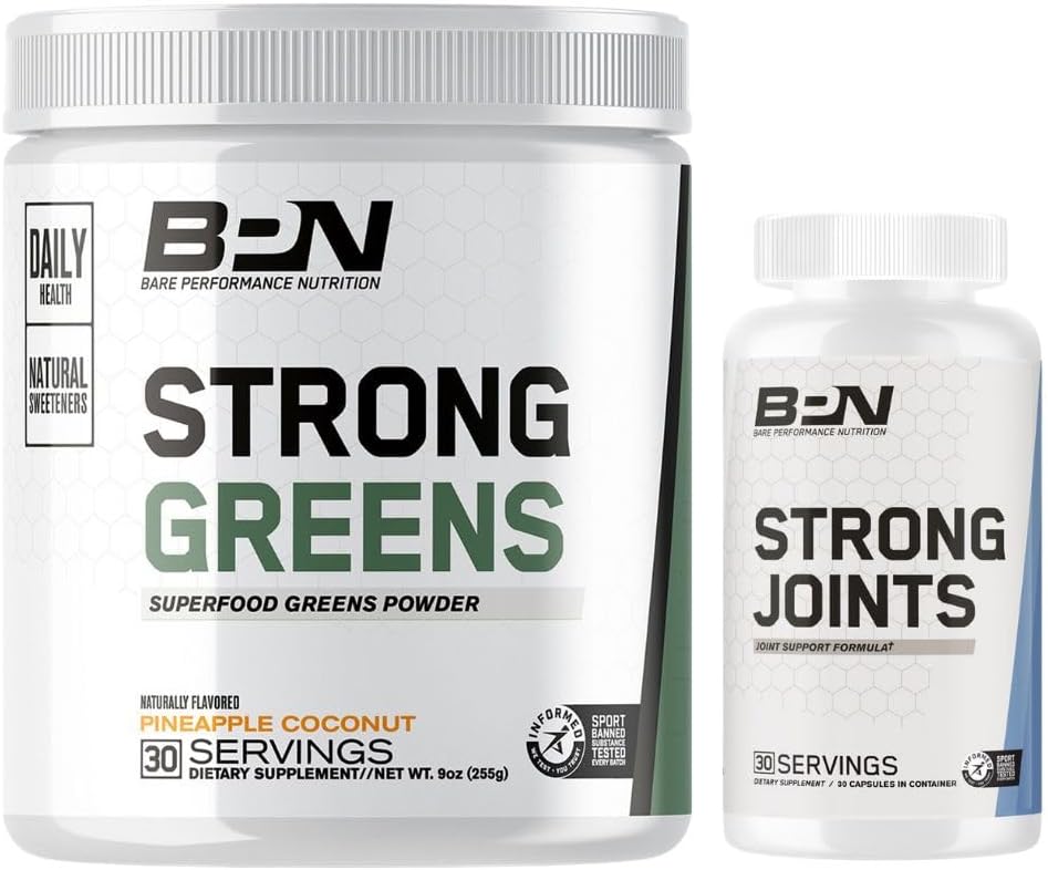 BPN Strong Greens & Strong Joints Bundle by Bare Performance Nutrition - Boost Your Performance with this Powerful Combo!