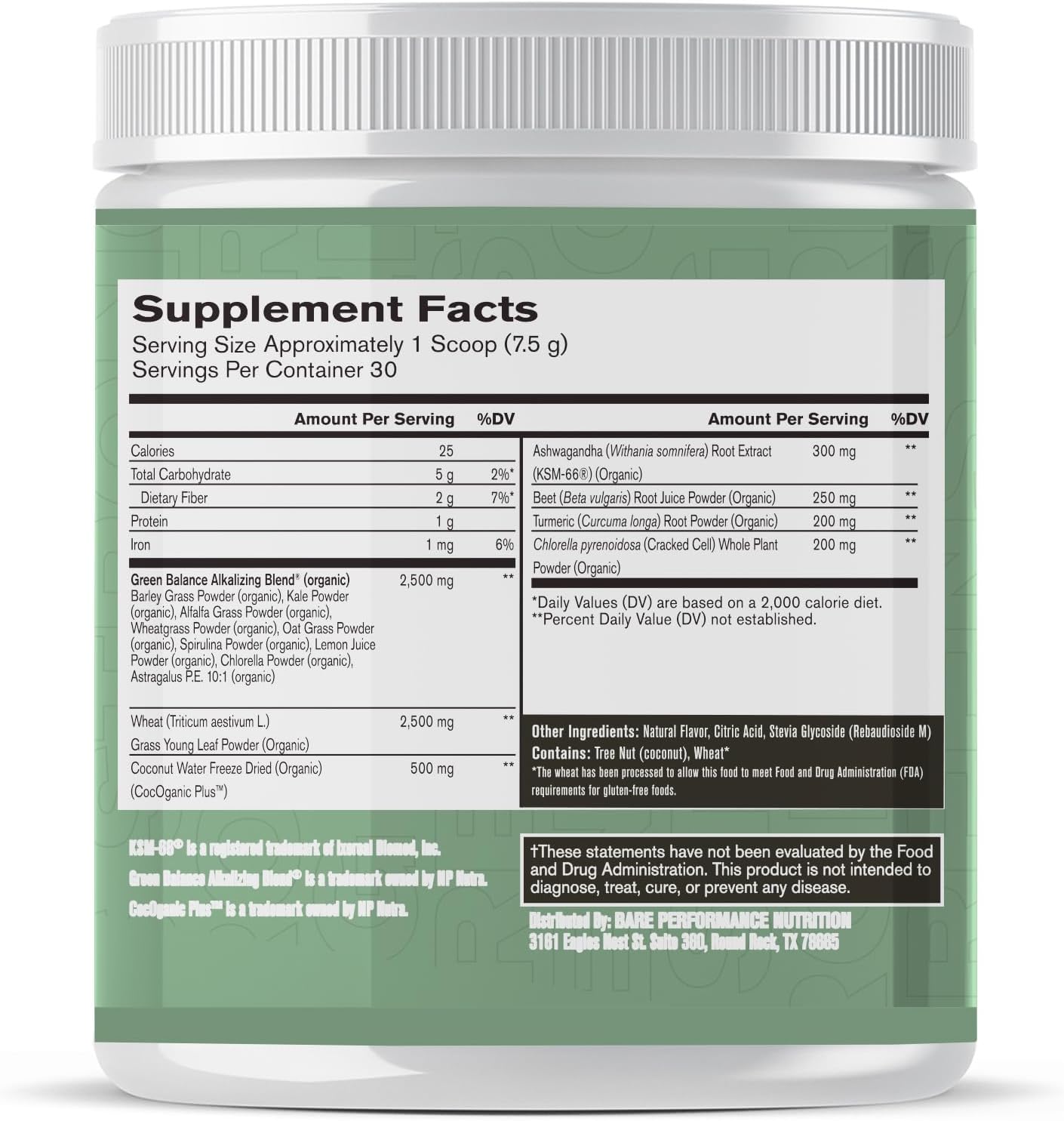 BPN Strong Greens Superfood Powder - Sweet Mint Flavor, 30 Servings, Boosts Digestion, Energy, & Immune System