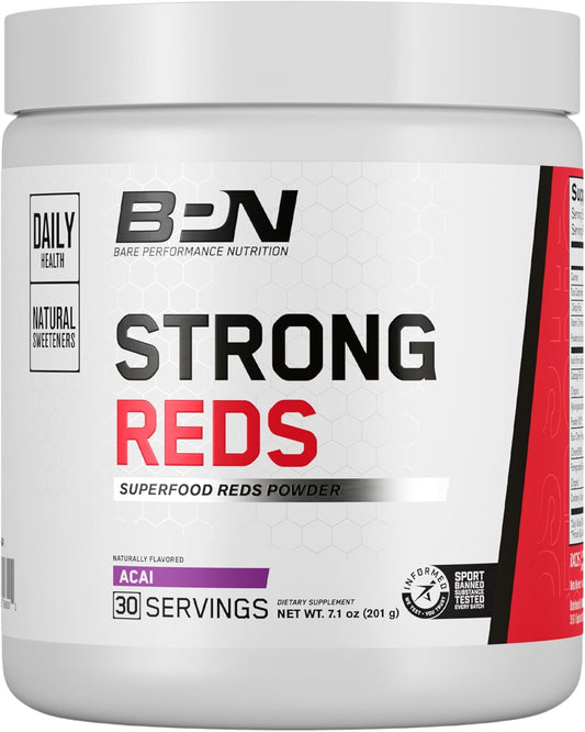 BPN Strong Reds Superfood Powder - Digestive Enzymes, Antioxidants, Natural Energy - 30 Servings