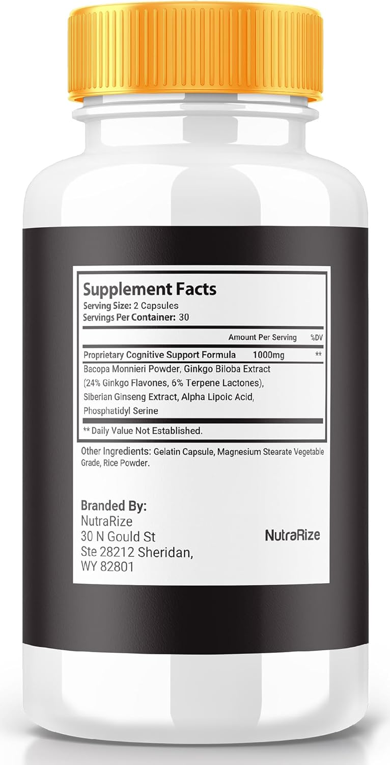 Brain Actives Capsules - Advanced Cognitive Health Support for Memory & Focus - Maximum Strength Formula for Brain Fog - 60 Pills