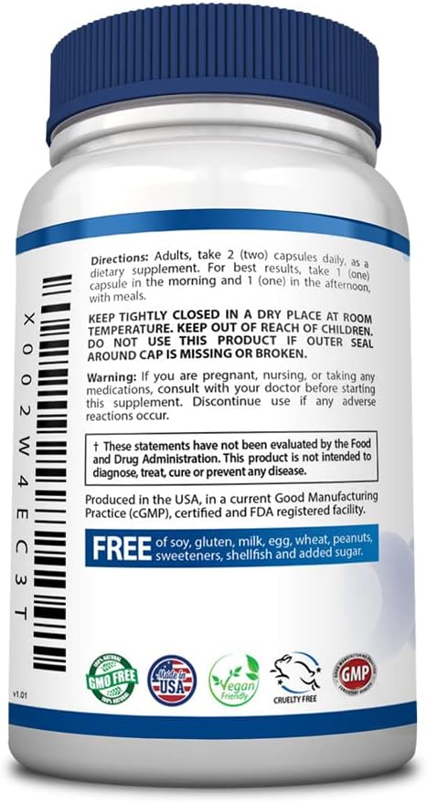 Brain Boosting Nootropic with DMAE, Huperzine A, BioPerine - Enhance Mental Performance, Focus and Clarity - Vegan-Friendly - 180 Capsules - 3 Month Supply