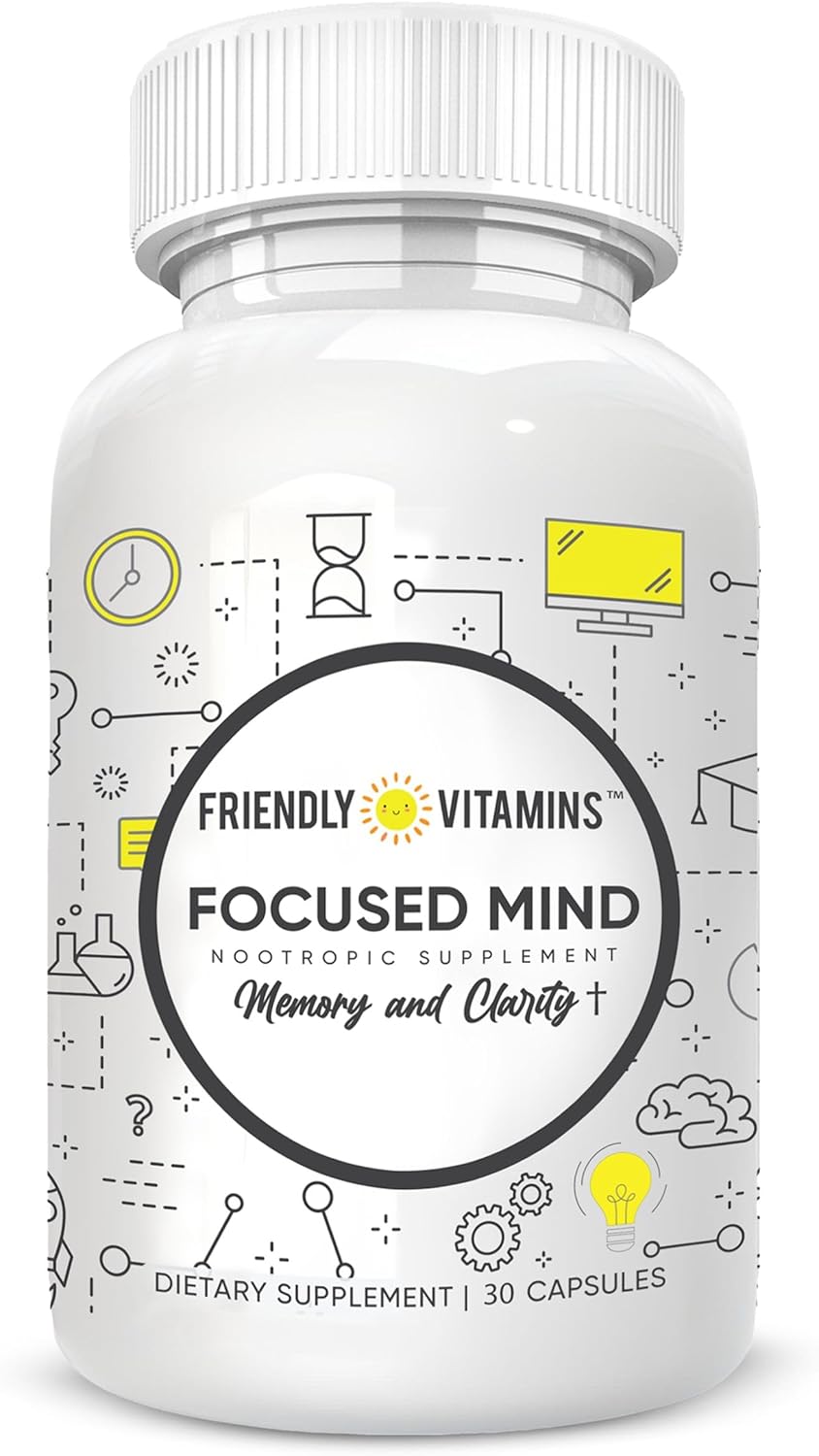 Brain Boosting Vitamins for Mental Clarity, Memory, and Focus - Nootropic Brain Health Supplements with Concentration Support