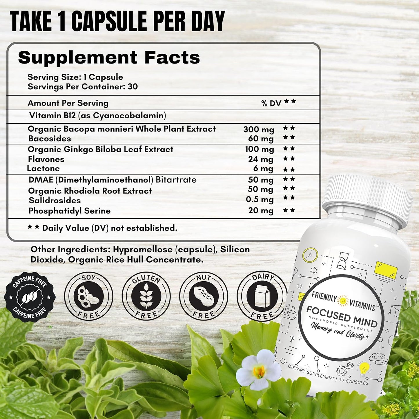 Brain Boosting Vitamins for Mental Clarity, Memory, and Focus - Nootropic Brain Health Supplements with Concentration Support
