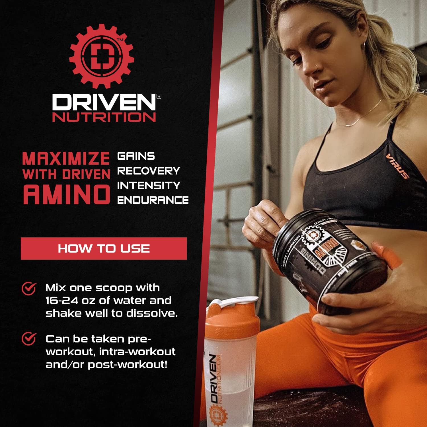 Branched-Chain Amino Acid with Glutamine - 2:1:1 BCAA Ratio, 4g Leucine - Watermelon Flavor - Vegan - 50 Servings