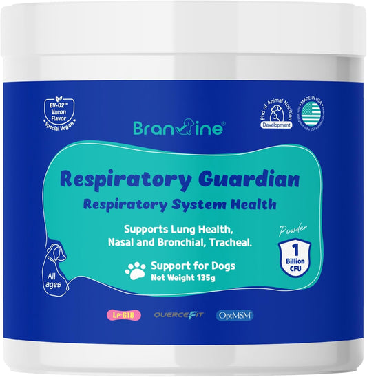 Branvine Respiratory Support Supplement for Dogs - Vegan Bacon Flavor with Quercefit® and Probiotics - 135g