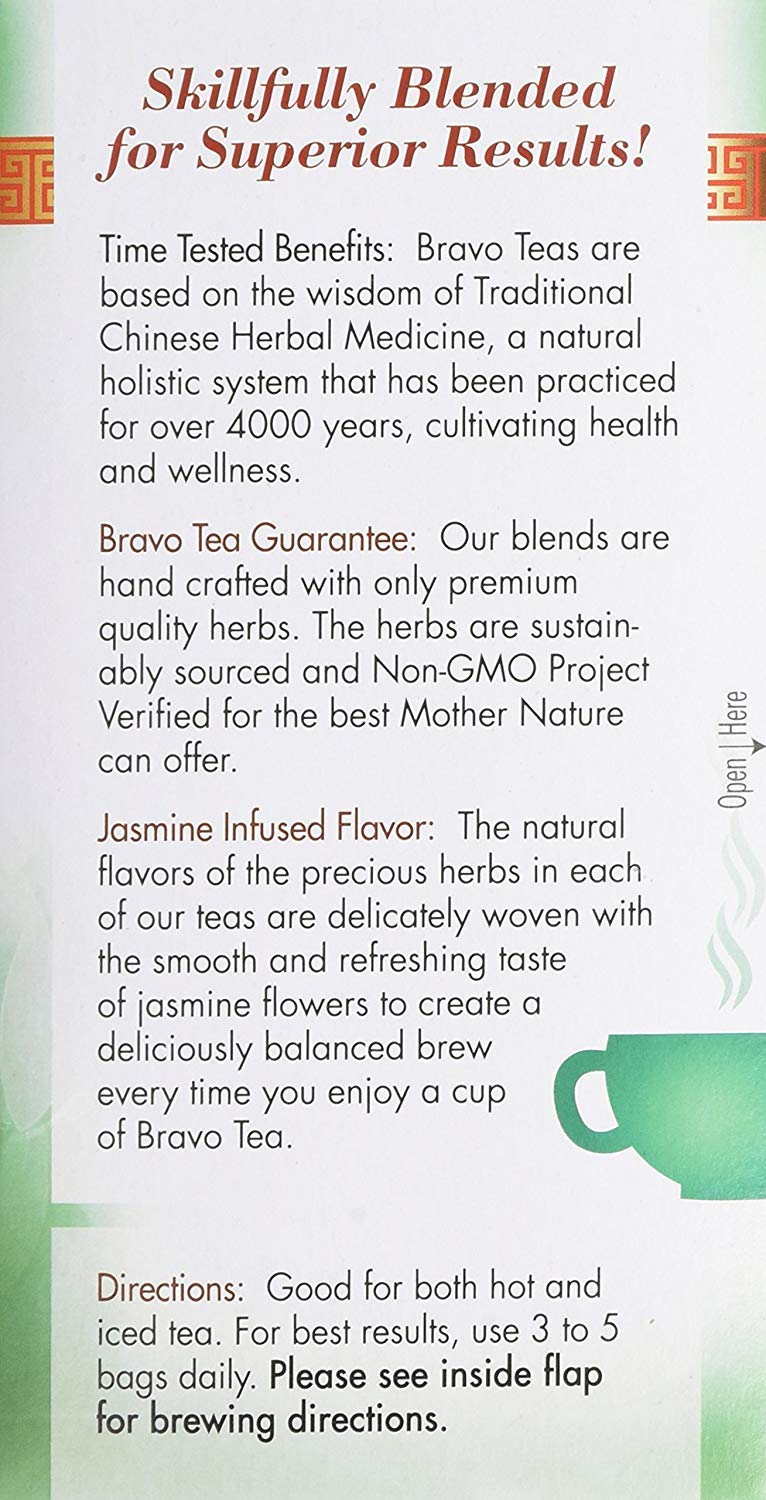 Bravo Tea Herbal Colon Cleanse Tea, Caffeine-Free, 20 Tea Bags x 2 Count Pack