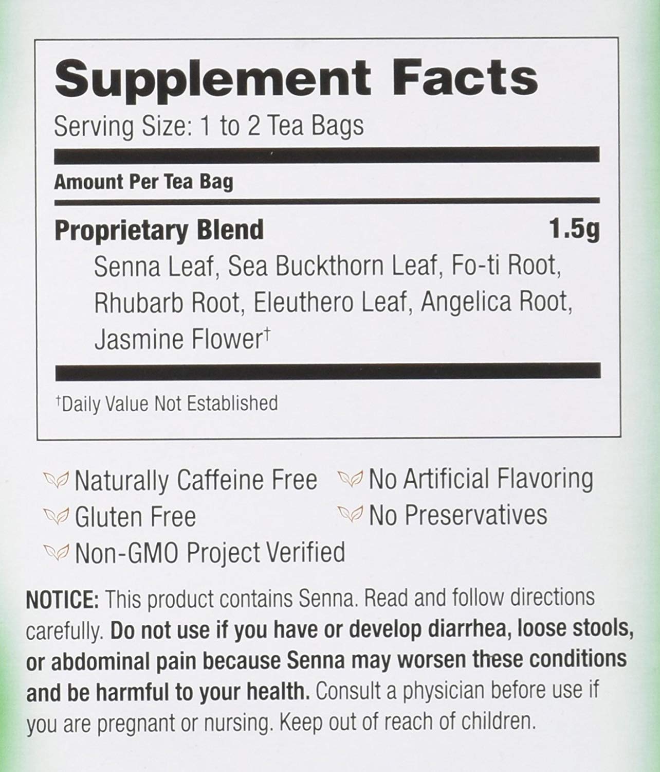 Bravo Tea Herbal Colon Cleanse Tea, Caffeine-Free, 20 Tea Bags x 2 Count Pack