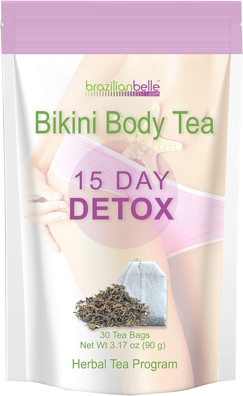 Brazilian Belle Bikini Body Detox Tea - Energizing 15 Day Cleanse for Glowing Skin and Increased Vitality