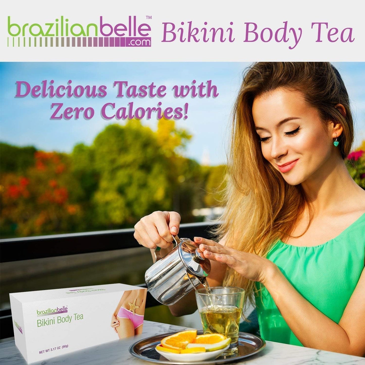 Brazilian Belle Bikini Body Detox Tea - Energizing 15 Day Cleanse for Glowing Skin and Increased Vitality