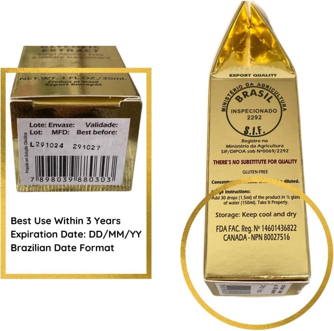 Brazilian Green Bee Propolis Liquid Extract - Sunyata No Alcohol - 30ML (1 Pack) - Pure and Potent Immune Support