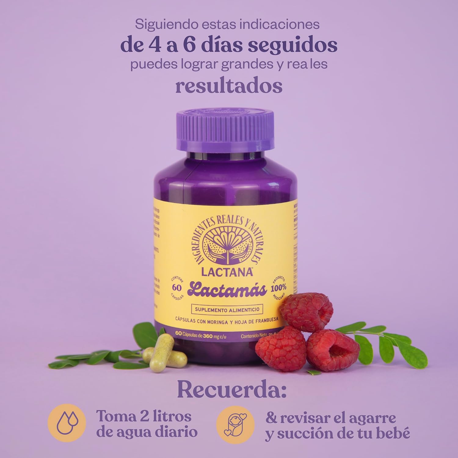 Breast Milk Booster with Moringa, Raspberry, Ginger - Lactation Supplement 60pz