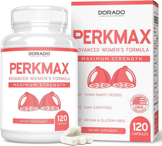 Breast Support Pills for Women - Boob & Bust Supplement with Fenugreek & Saw Palmetto - 120 Vegan Capsules, Non-GMO