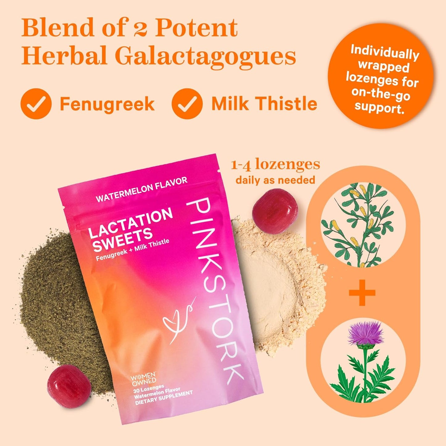 Breastfeeding Support Bundle: Lactation Supplements and Snacks for Milk Supply and Flow, Includes Goat’s Rue, Fenugreek, Milk Thistle, and Moringa