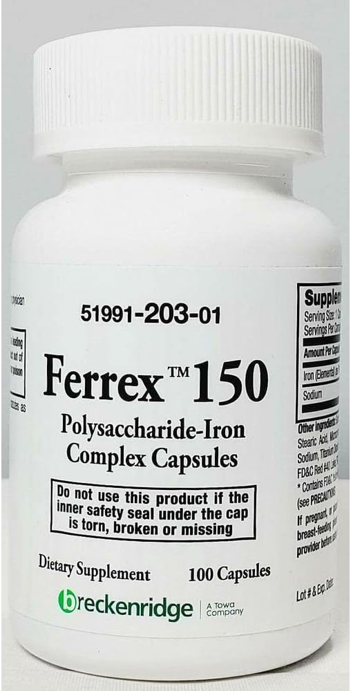 Breckenridge Wuiil Ferrex 150 Polysaccharide Iron Complex Capsules - 100 Count