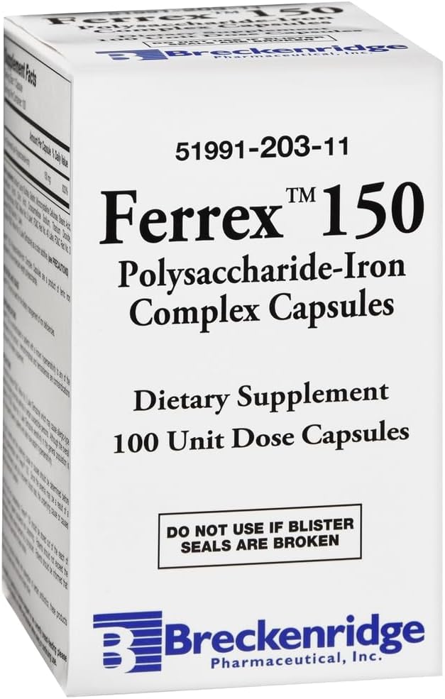 Breckenridge Wuiil Ferrex 150 Polysaccharide Iron Complex Capsules - 100 Count