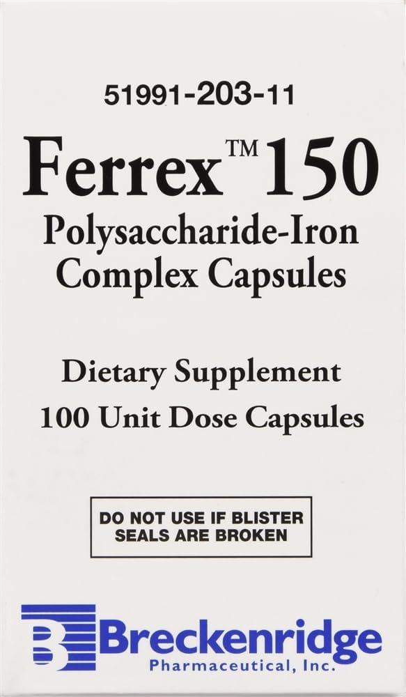 Breckenridge Wuiil Ferrex 150 Polysaccharide Iron Complex Capsules - 100 Count