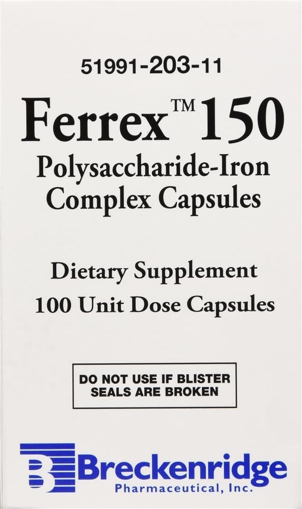 Breckenridge Wuiil Ferrex 150 Polysaccharide Iron Complex Capsules - 100 Count