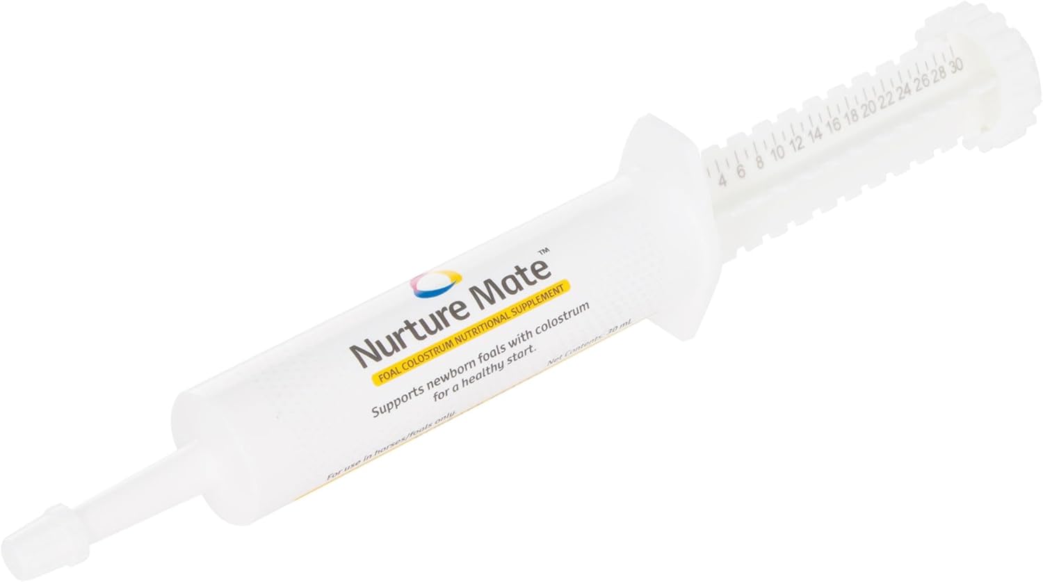 Breeder's Edge Nurture Mate for Foals - Colostrum Supplement with Protein, Vitamins, and Minerals - Easy to Digest - 30ml Administering Size