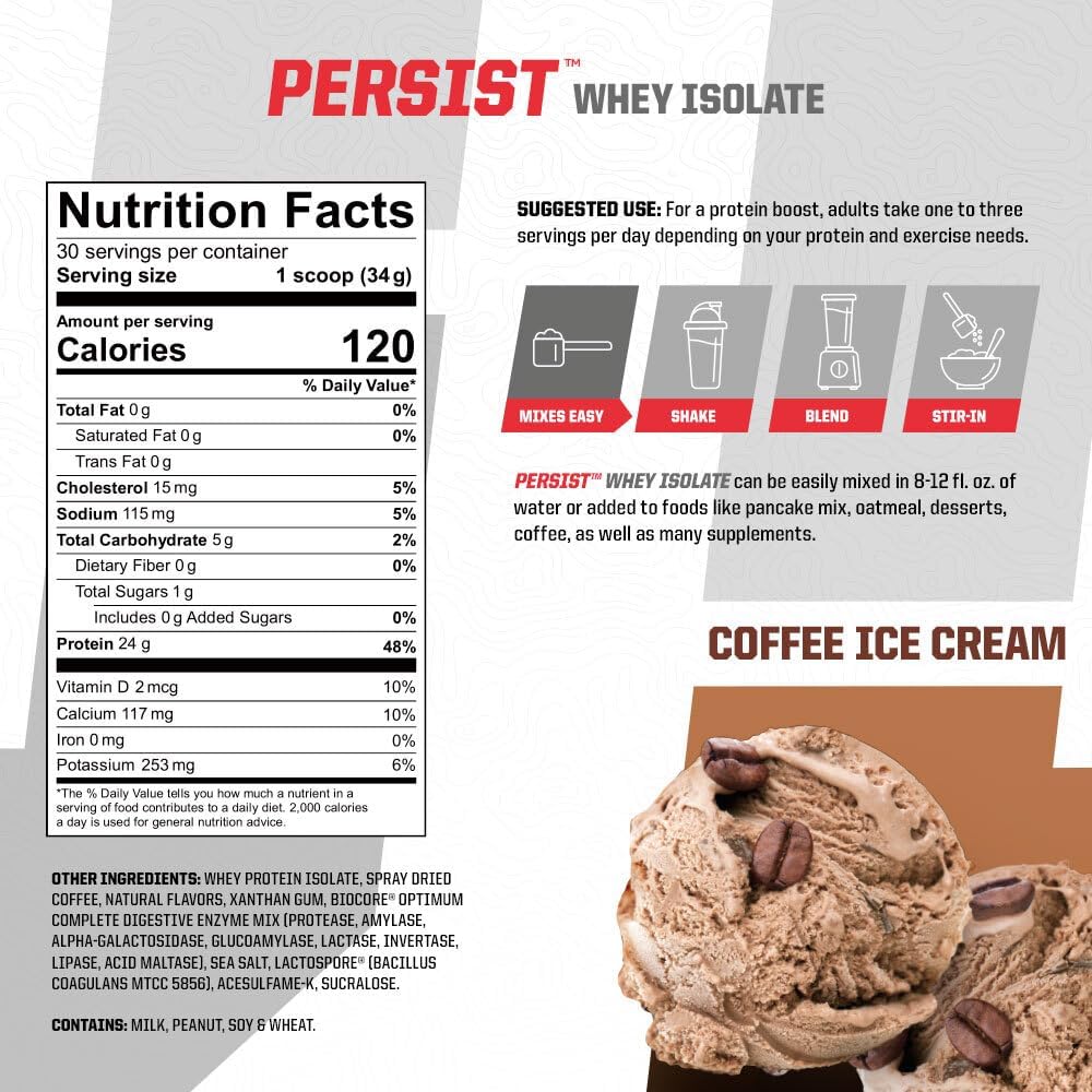 Brian Shaw's Undefined Nutrition Coffee Ice Cream Whey Isolate - 24g Protein, 30 Servings - Supports Recovery, Strength & Performance - Gluten Free & Fast Absorbing - 2.18lbs