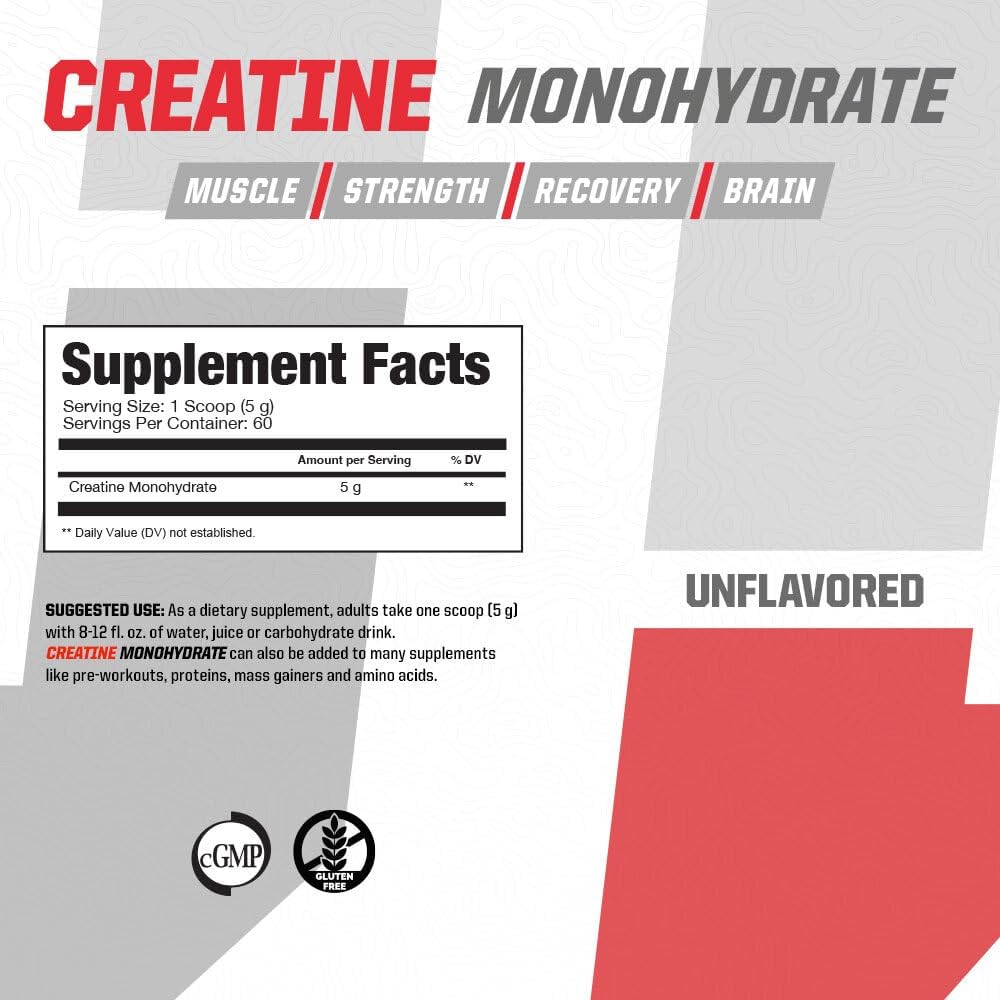 Brian Shaw's Undefined Nutrition Creatine Monohydrate Powder - Unflavored, 60 Servings - Micronized Formula for Enhanced Absorption - Boosts Muscle Energy, Power, and Cognitive Function