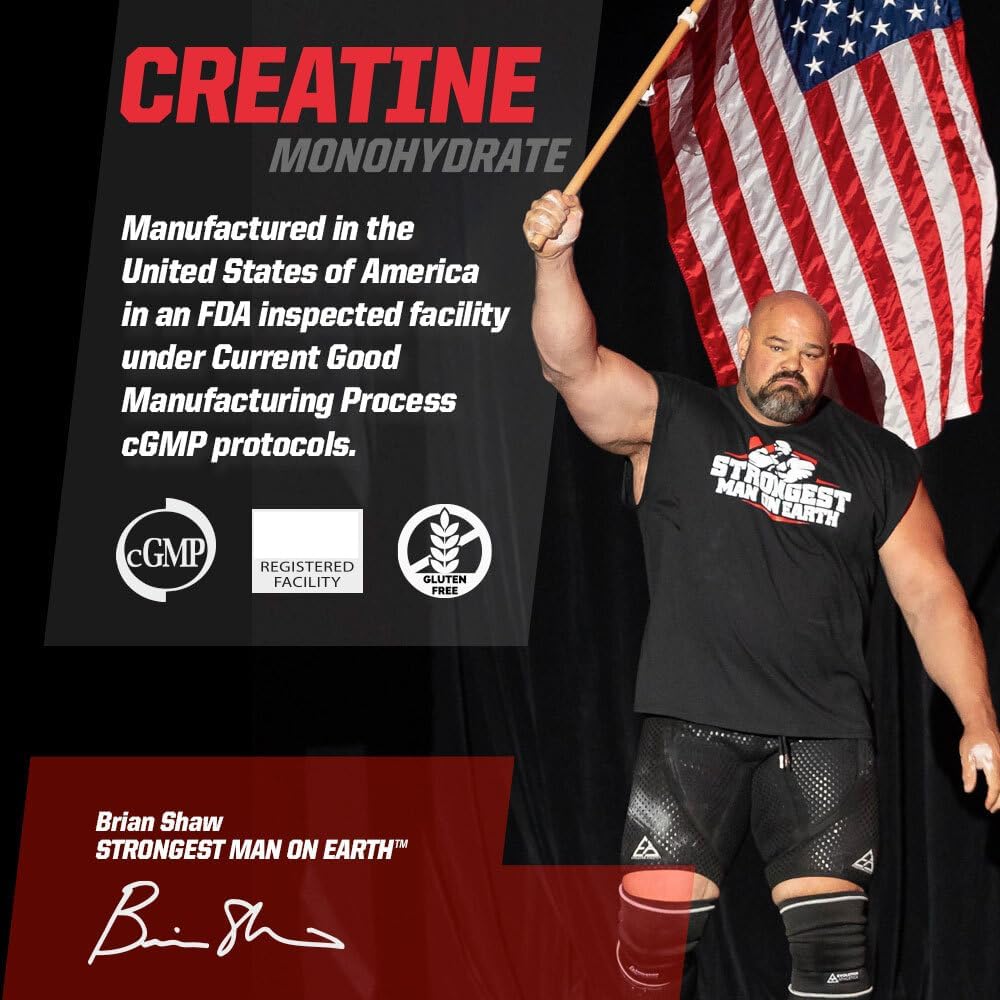 Brian Shaw's Undefined Nutrition Creatine Monohydrate Powder - Unflavored, 60 Servings - Micronized Formula for Enhanced Absorption - Boosts Muscle Energy, Power, and Cognitive Function
