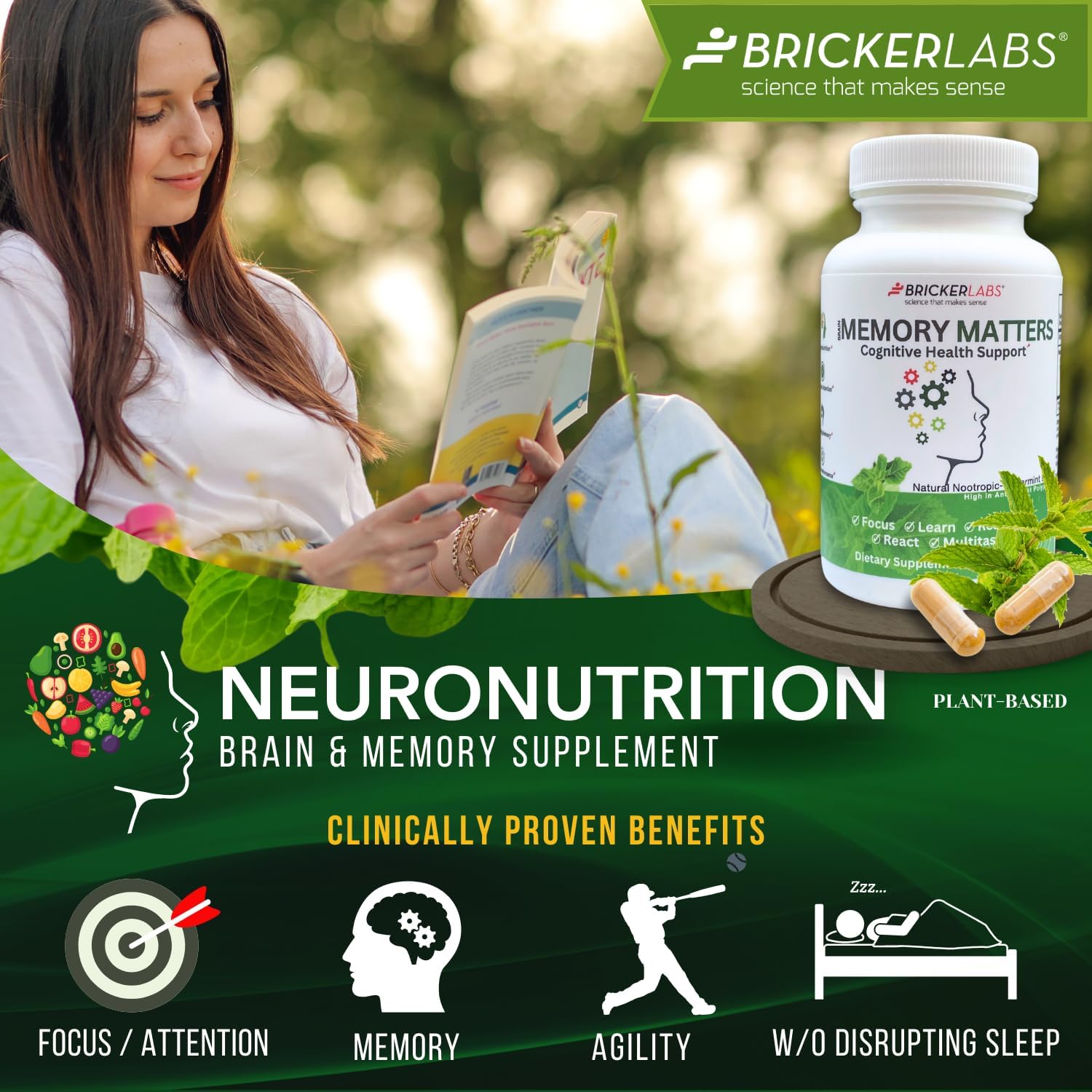 Bricker Labs Travel Wellness Bundle: Optiflow Blood Flow Optimizer, Colostrum Capsule Immune Defense, Brain Aid Memory Matters - Boost Overall Health on the Go
