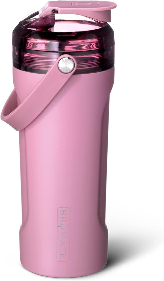 BrüMate MultiShaker Insulated Stainless Steel Shaker Bottle - Leakproof Protein & Pre Workout Bottle for Gym - 26oz (Acai)
