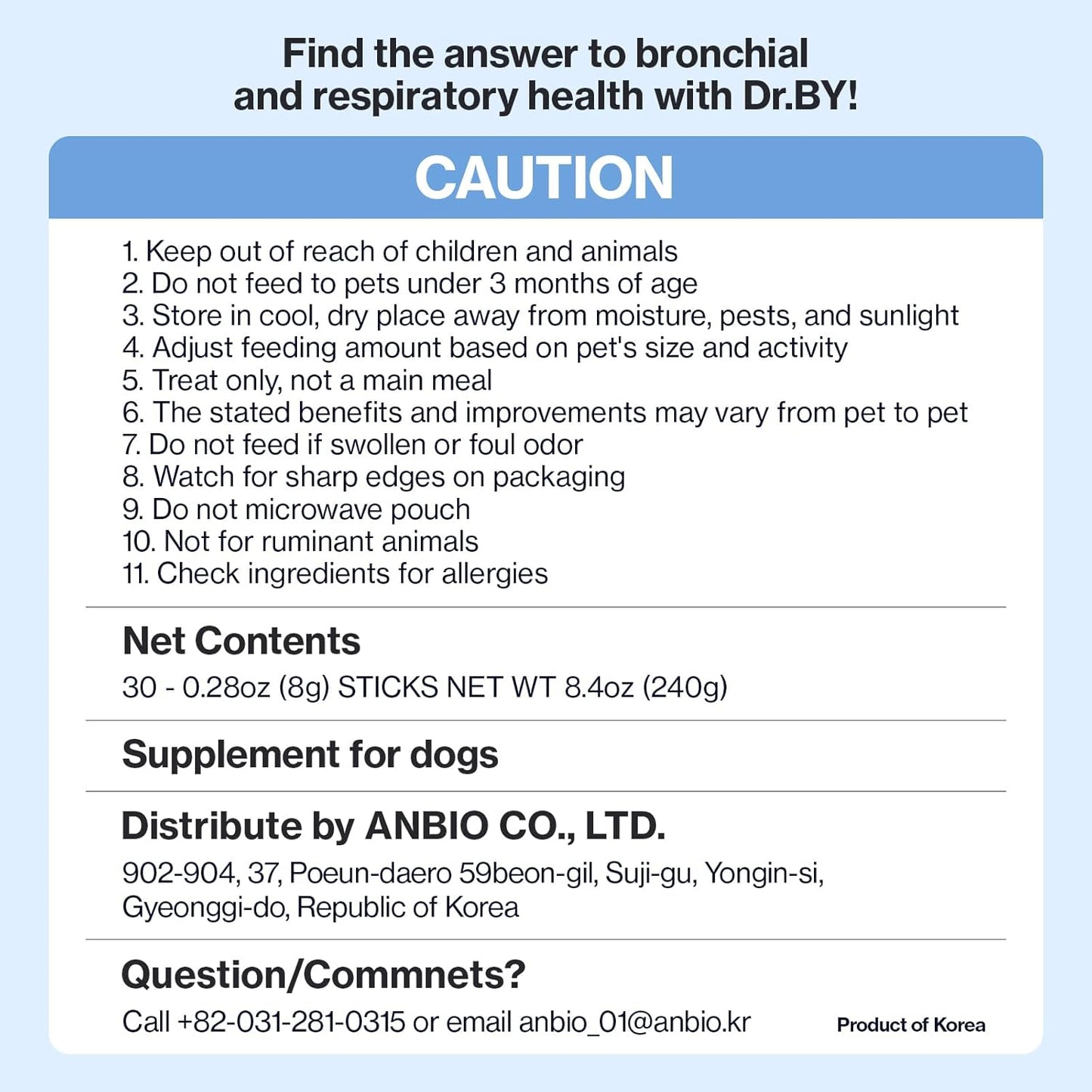 Bronchial Supplements for Dogs - Dog Cough Relief - Dry, Wet & Barkly Pet Cough - 8.5 oz