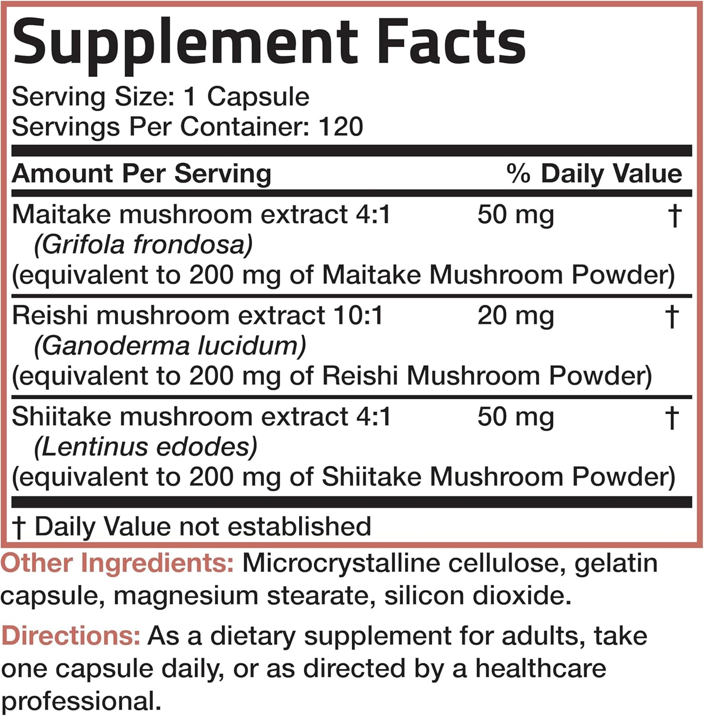 Bronson Full Spectrum Mushroom Complex Capsules - 600mg - 120 Count - Immune System Support with Maitake, Reishi, Shiitake - Antioxidant Booster