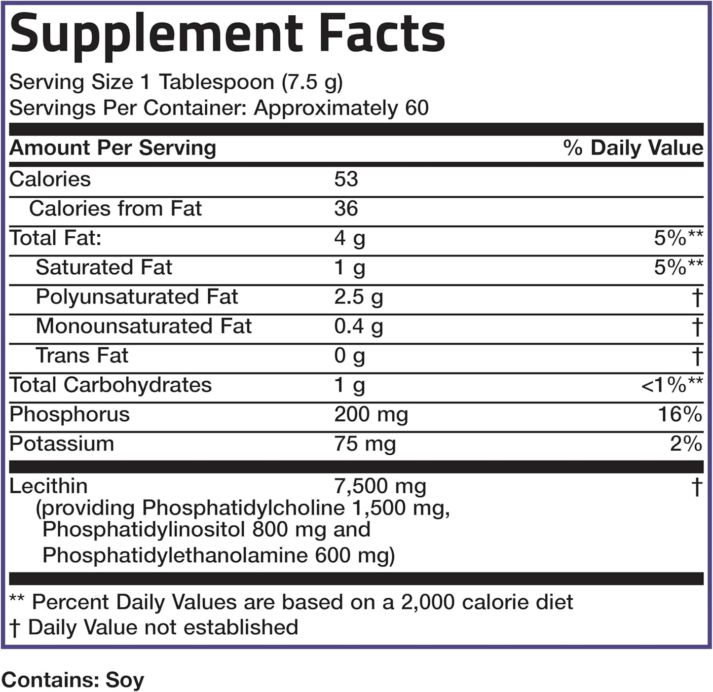 Bronson Lecithin Granules Powder 7500 MG - 1 lb (454g) - Non-GMO & Soy-Free