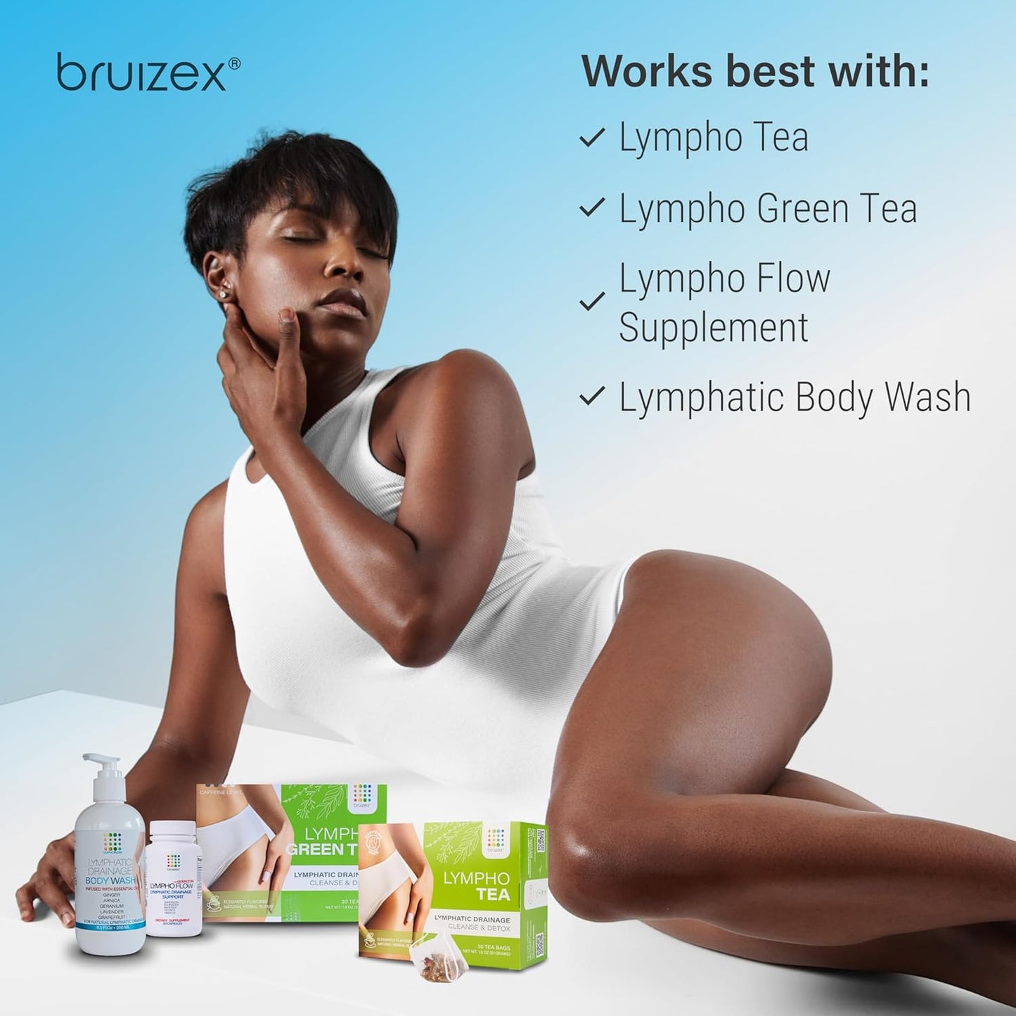 Bruizex Lymphatic Greens: Vegan Superfood Powder for Post-Surgery Recovery & Detox, 8 OZ
