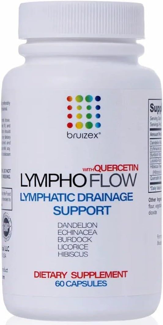 Bruizex Lympho Flow Capsules for Lymphatic System Health & Post-Surgery Recovery, Quercetin Supplement for Liposuction & Tummy Tuck, 60 Count