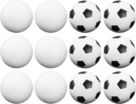 Brybelly Foosball Balls Set - Red Textured, Black & White Soccer, Glow Balls - Standard & Tabletop Game Balls